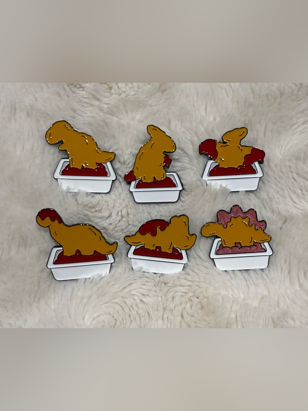 Full set Dino Nuggies Blind Box Enamel Pin Hot Topic Exclusive